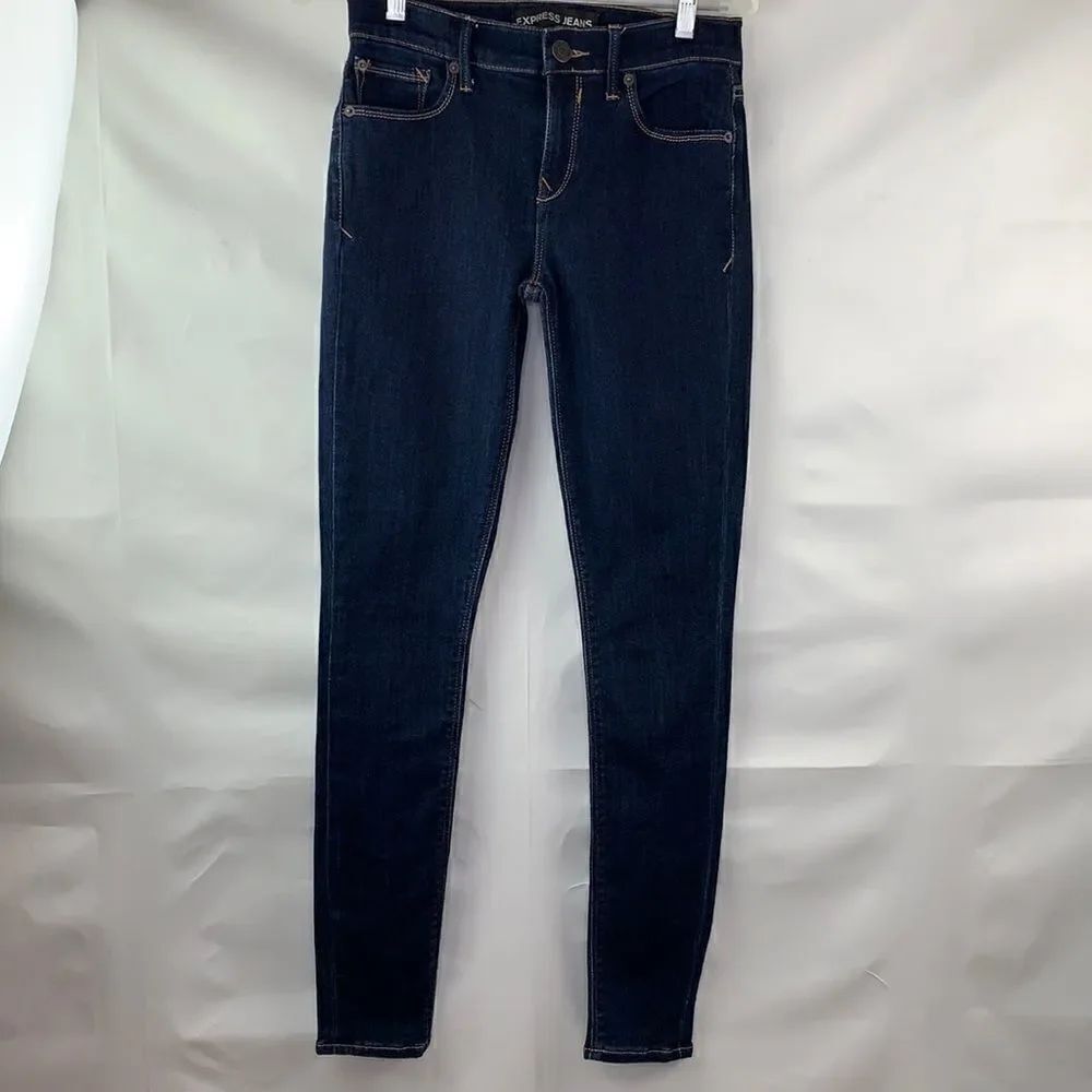 Express Dark blue denim legging mid rise jeans